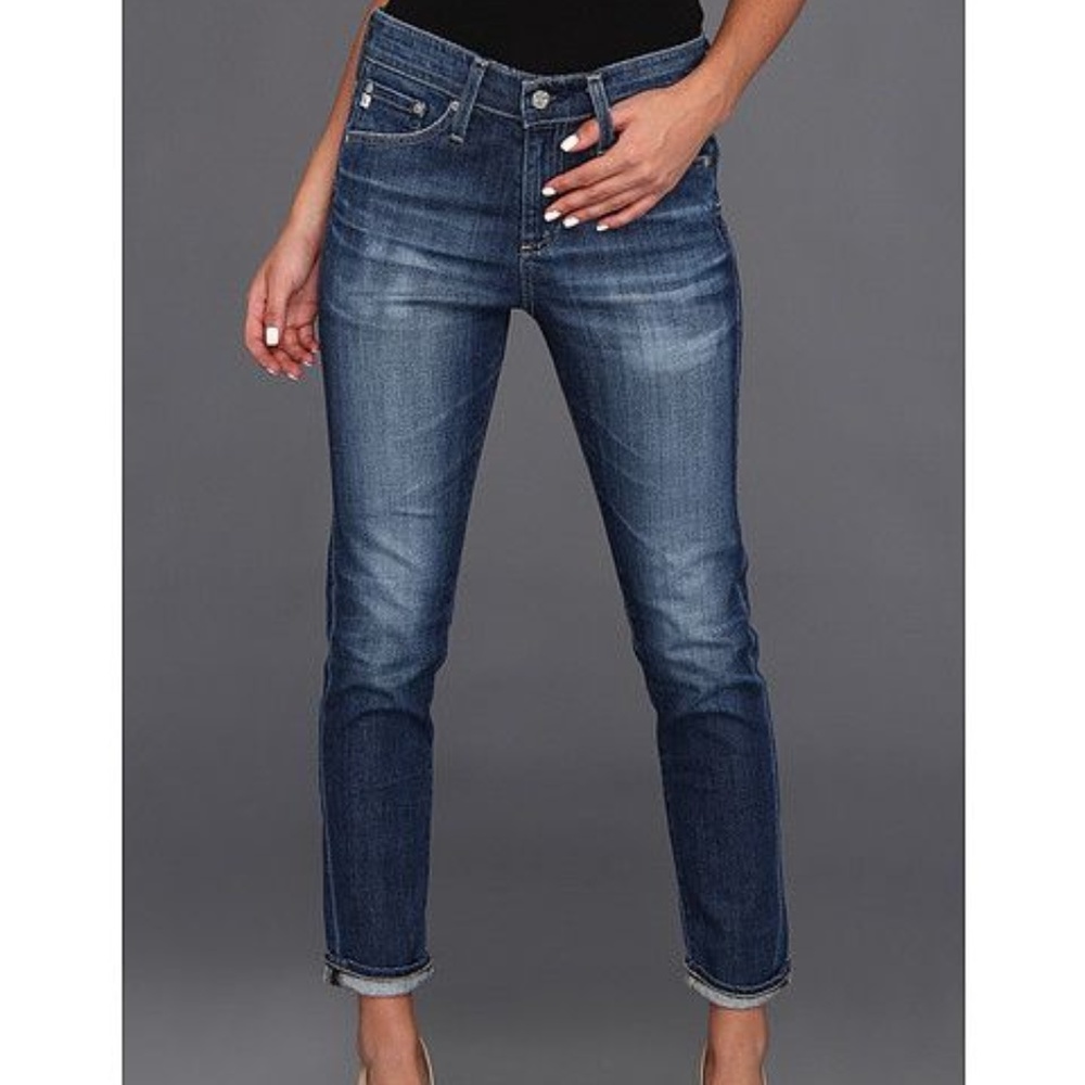 AG Jeans The Beau Slouchy Skinny Dark Crop Denim